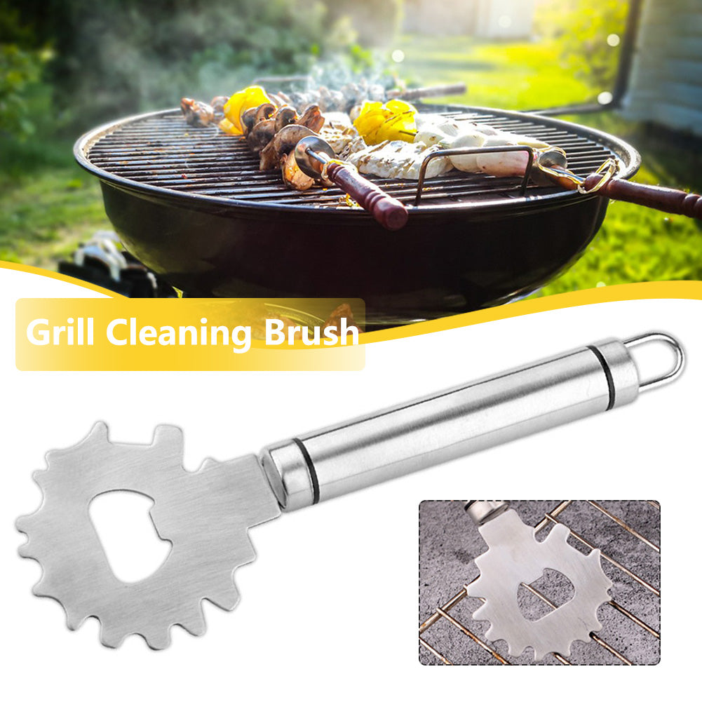 Stainless Steel Grill Cleaning Scraper,Heavy Duty BBQ Grate Cleaner with Bottle Opener,Multi Surface Kitchen & Outdoor
