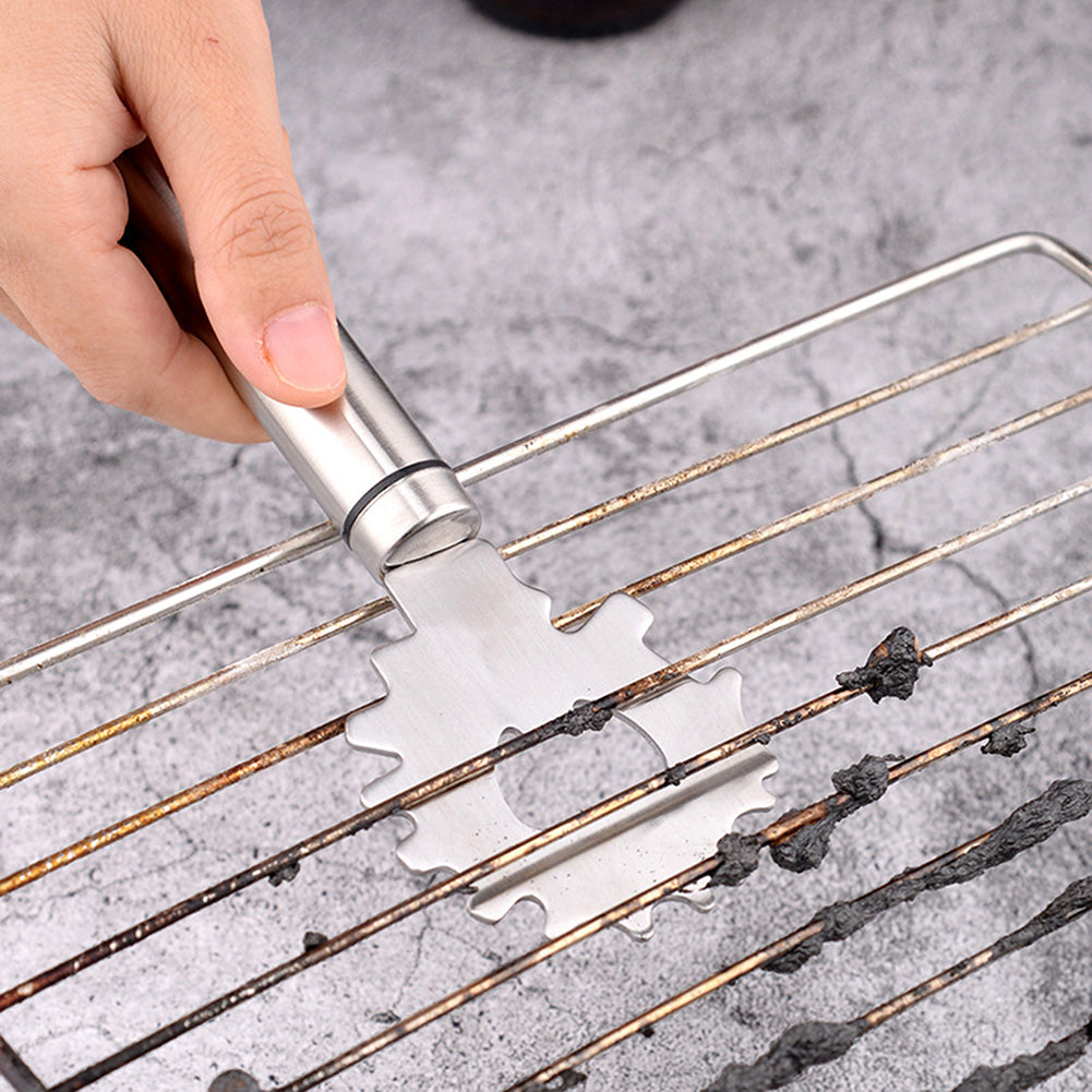 Stainless Steel Grill Cleaning Scraper,Heavy Duty BBQ Grate Cleaner with Bottle Opener,Multi Surface Kitchen & Outdoor