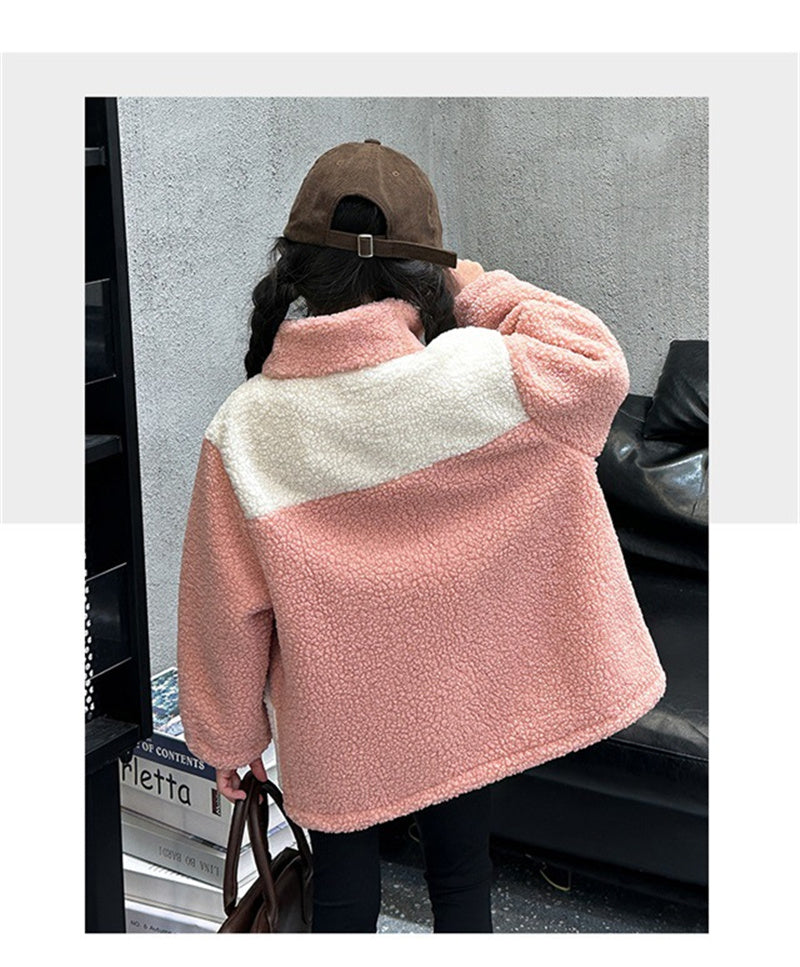 Girls LambWool Warm Jackets Winter Kids Coats Plus Velvet Padded Outerwear New Teenager Fashion Chi 3