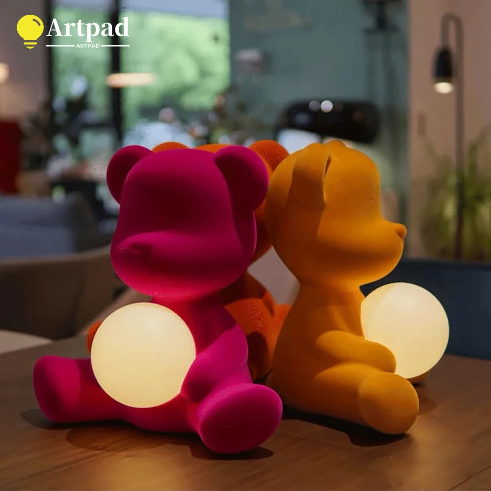 Teddy Bear Night Light Lamp with Eye Care Tech,Adorable Nordic Desk Lamp for Kids Bedroom,Nursery Decor &Bedside Reading