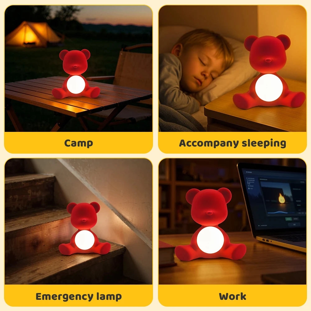 Teddy Bear Night Light Lamp with Eye Care Tech,Adorable Nordic Desk Lamp for Kids Bedroom,Nursery Decor &Bedside Reading