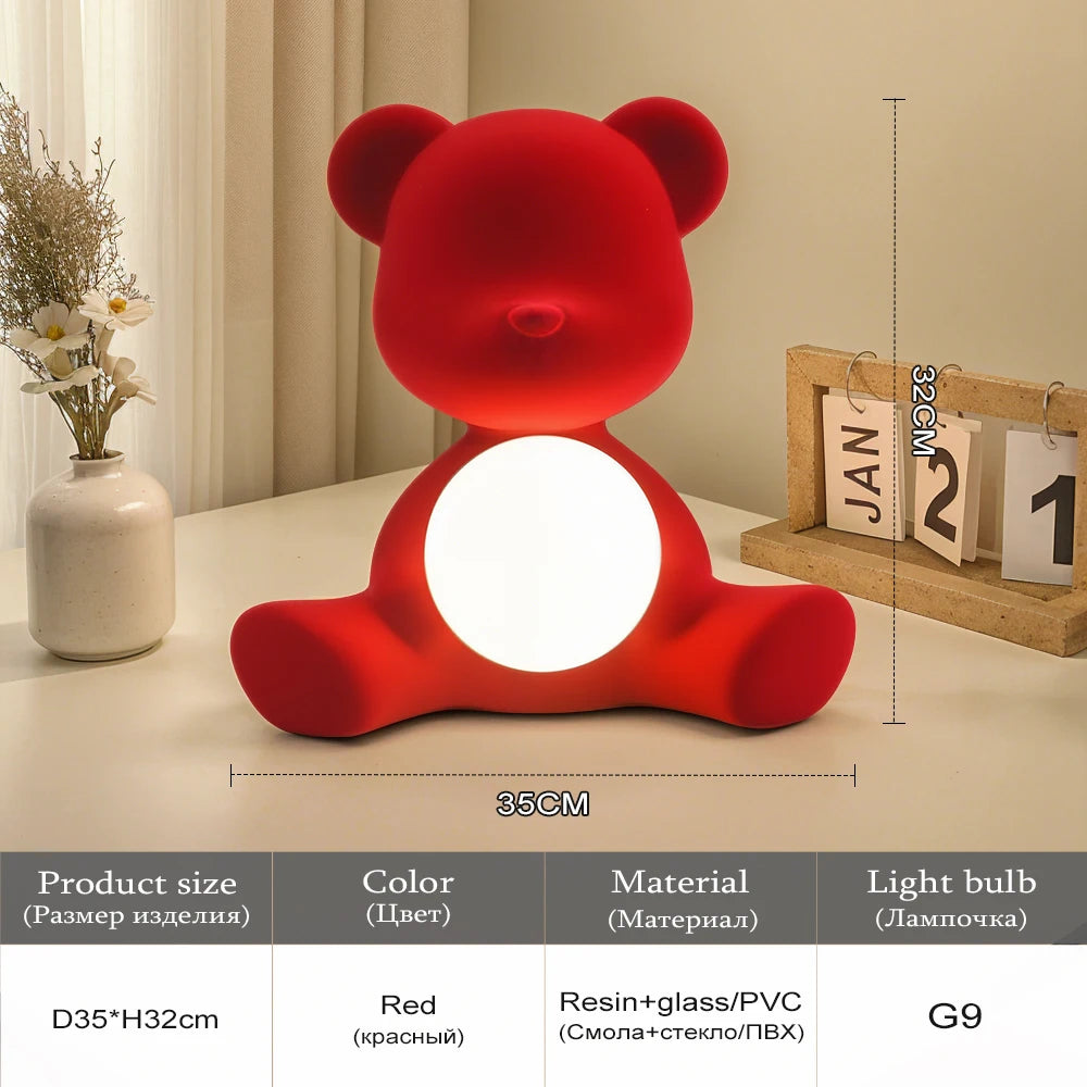 Teddy Bear Night Light Lamp with Eye Care Tech,Adorable Nordic Desk Lamp for Kids Bedroom,Nursery Decor &Bedside Reading