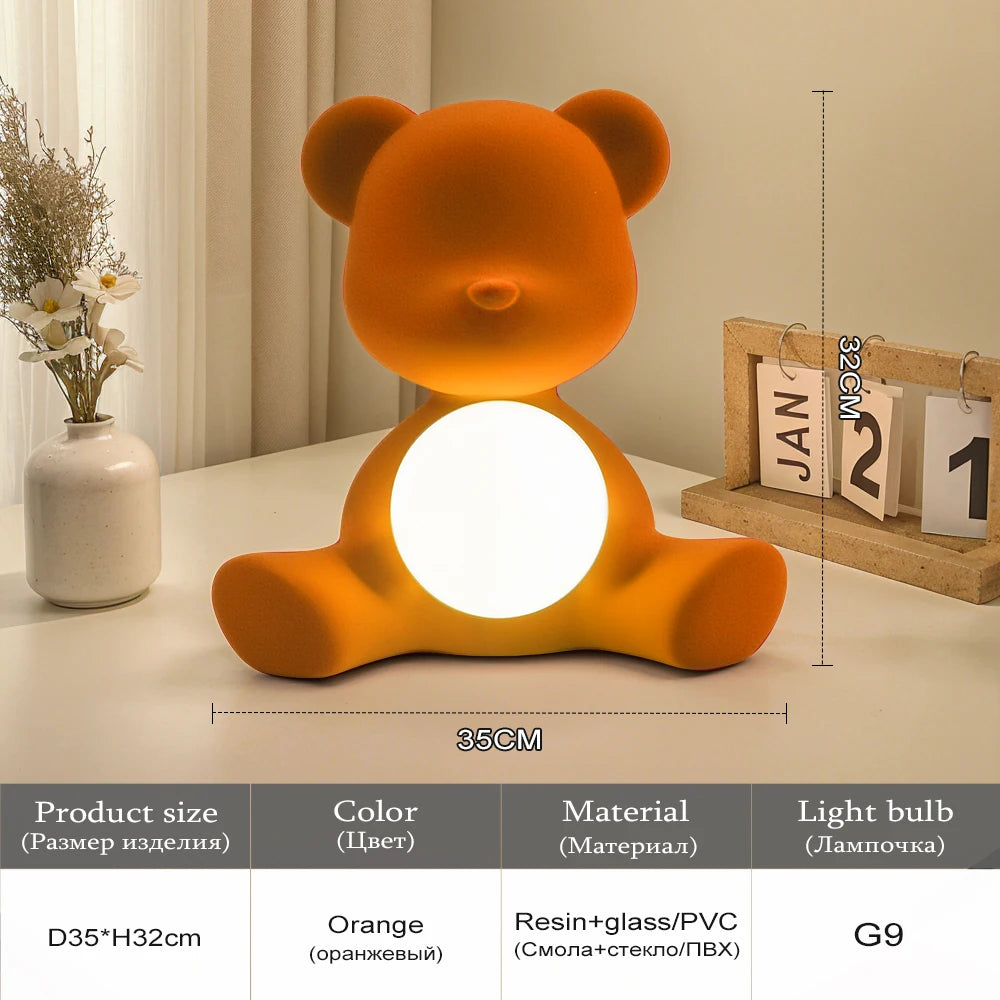 Teddy Bear Night Light Lamp with Eye Care Tech,Adorable Nordic Desk Lamp for Kids Bedroom,Nursery Decor &Bedside Reading