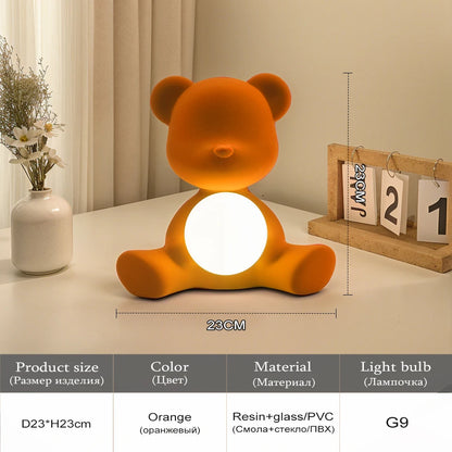 Teddy Bear Night Light Lamp with Eye Care Tech,Adorable Nordic Desk Lamp for Kids Bedroom,Nursery Decor &Bedside Reading