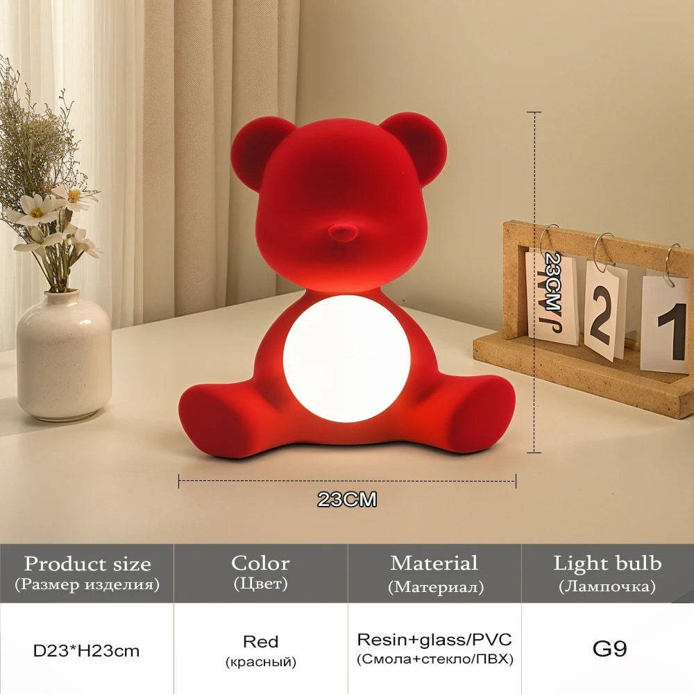 Teddy Bear Night Light Lamp with Eye Care Tech,Adorable Nordic Desk Lamp for Kids Bedroom,Nursery Decor &Bedside Reading