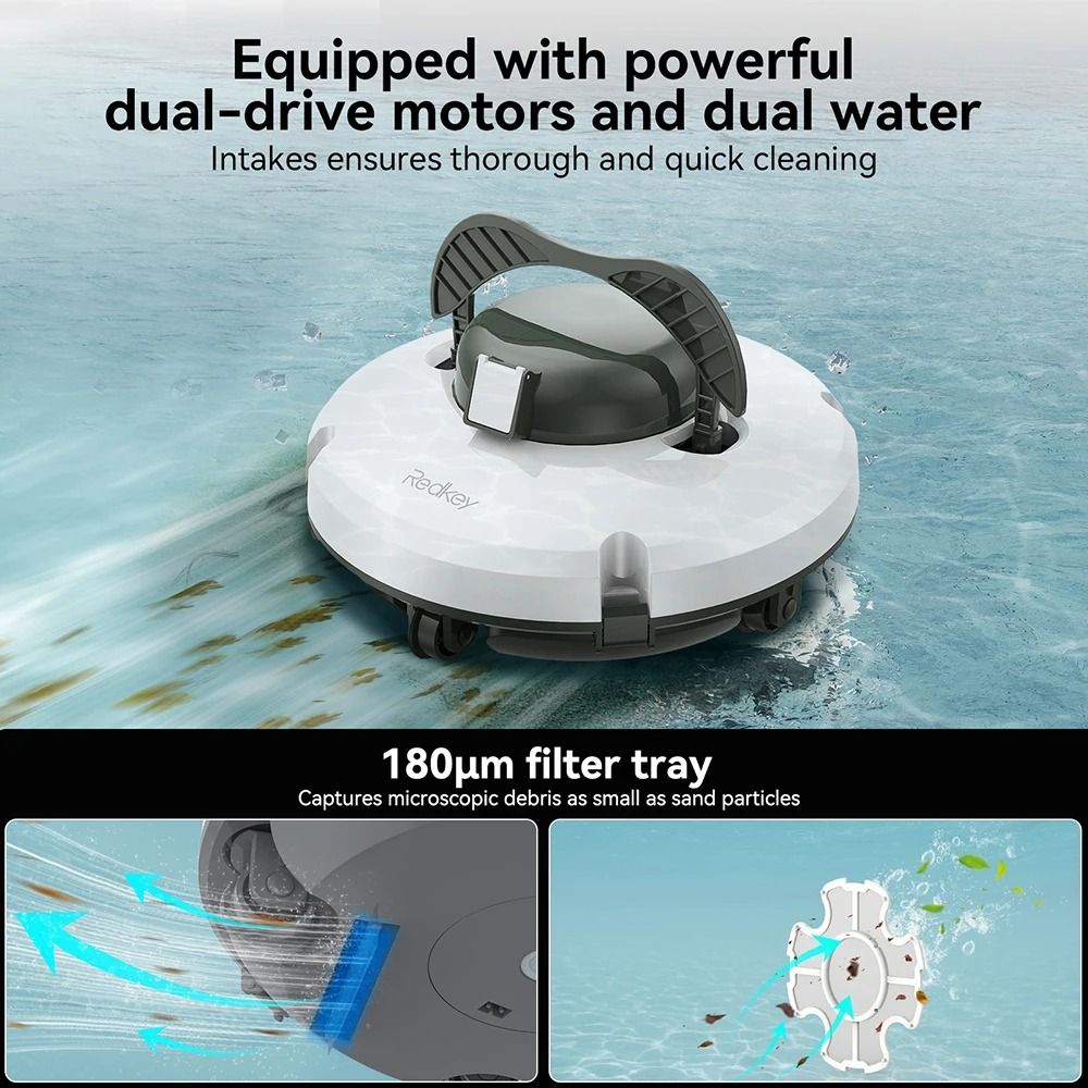 Cordless Robotic Pool Vacuum Cleaner With Strong Suction And Self Parking 4