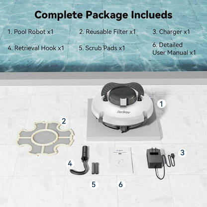 Cordless Robotic Pool Vacuum Cleaner With Strong Suction And Self Parking 5