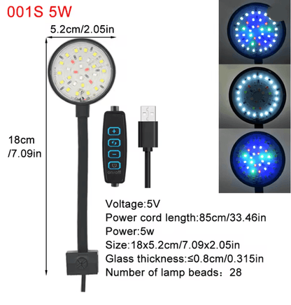 AquaGlow USB Aquarium LED Lamp Clip On Full Spectrum Dimmable Light For Fish Tanks And Aquatic Plan 6