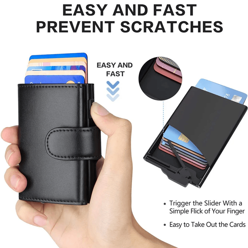 Mens RFID Leather Wallet Slim Trifold Card Holder With Coin Pocket 2