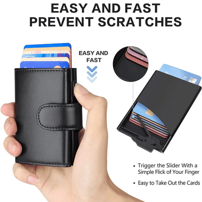 Mens RFID Leather Wallet Slim Trifold Card Holder With Coin Pocket 2