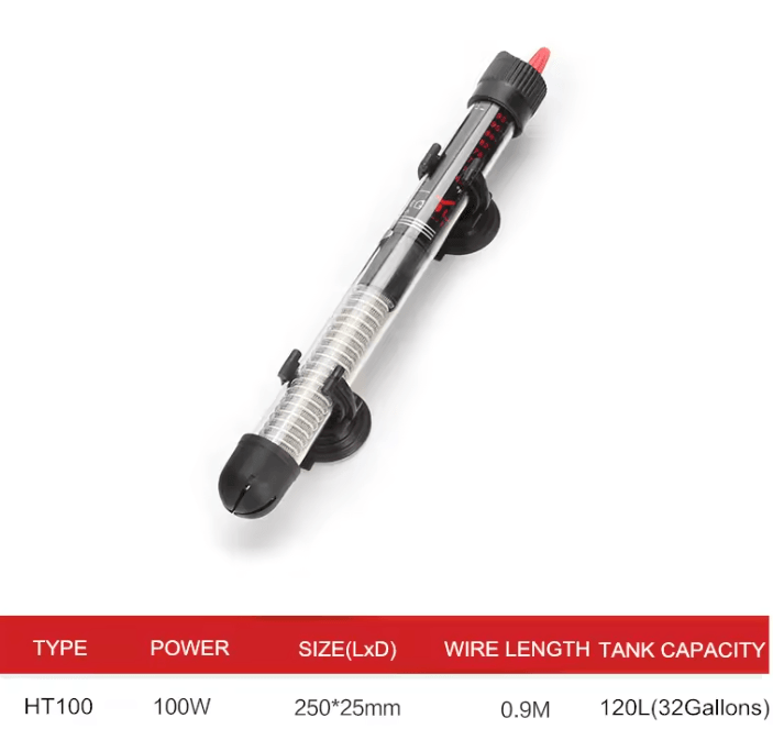 Aquarium Heater Rod Adjustable Temperature Submersible Fish Tank Water Heater 5