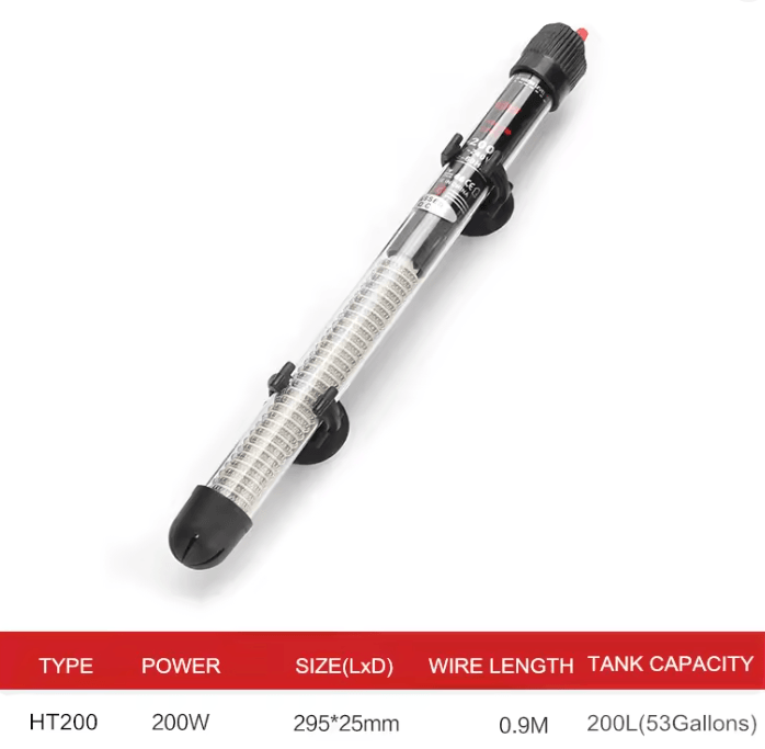 Aquarium Heater Rod Adjustable Temperature Submersible Fish Tank Water Heater 6