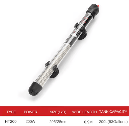 Aquarium Heater Rod Adjustable Temperature Submersible Fish Tank Water Heater 6