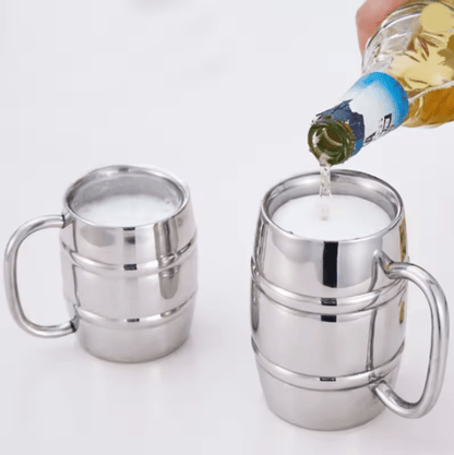 Double Wall Stainless Steel Beer Mug Insulated Coffee Cup With Handle For Camping And Outdoor Use 1