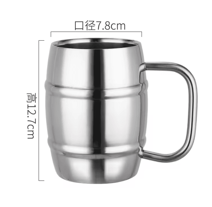 Double Wall Stainless Steel Beer Mug Insulated Coffee Cup With Handle For Camping And Outdoor Use 4