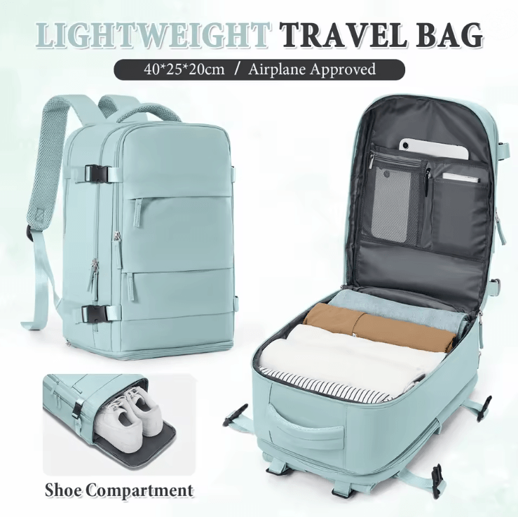 Waterproof Travel Backpack Carry On Cabin Bag for Business College and Laptop Use
