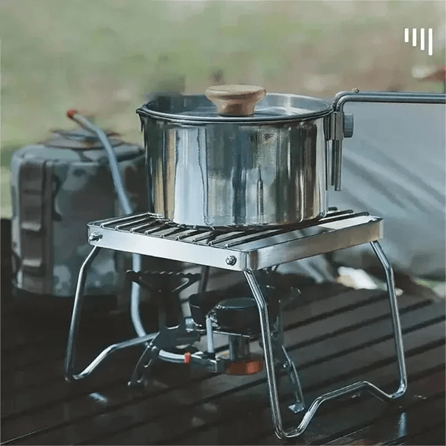 Stainless Steel Camping Stove Holder Portable Folding Barbecue Rack and Pot Stand