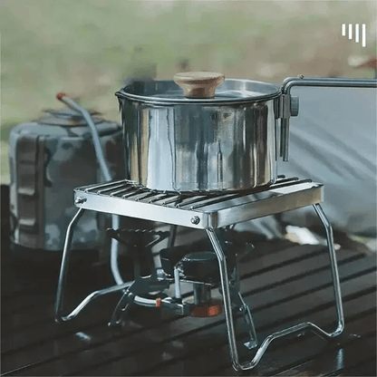 Stainless Steel Camping Stove Holder Portable Folding Barbecue Rack and Pot Stand