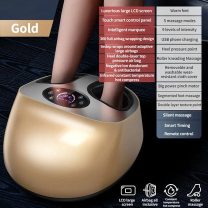 Fully Wrapped Shiatsu Foot  Leg Massager With Heating Airbags  Negative Ion 9