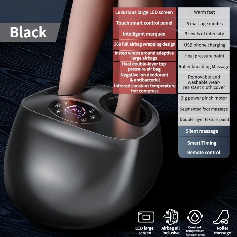 Fully Wrapped Shiatsu Foot  Leg Massager With Heating Airbags  Negative Ion 8