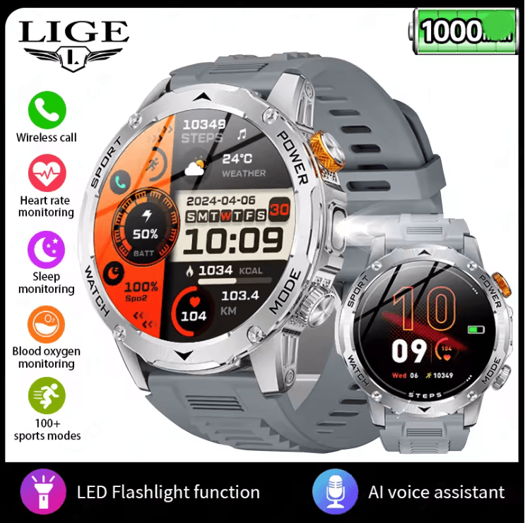 AMOLED Smart Watch For Men With Fitness Tracking Bluetooth Calling And Waterproof Design 4