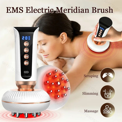 Red Light Heated Body Shaping Massage Brush with EMS and Guasha Therapy