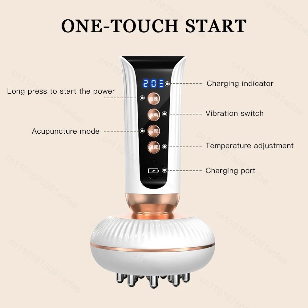 Red Light Heated Body Shaping Massage Brush With EMS And Guasha Therapy 5