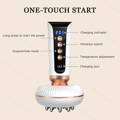 Red Light Heated Body Shaping Massage Brush With EMS And Guasha Therapy 5