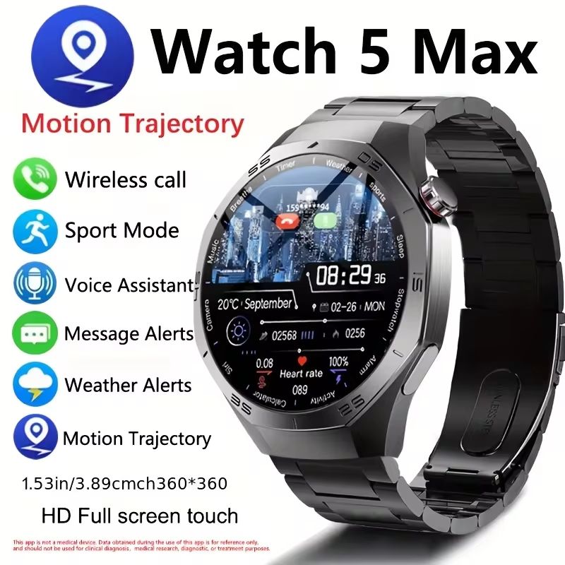 Smart Watch for Men AMOLED Display GPS Fitness Tracker with Bluetooth Calling