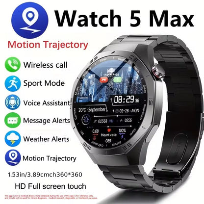 Smart Watch for Men AMOLED Display GPS Fitness Tracker with Bluetooth Calling
