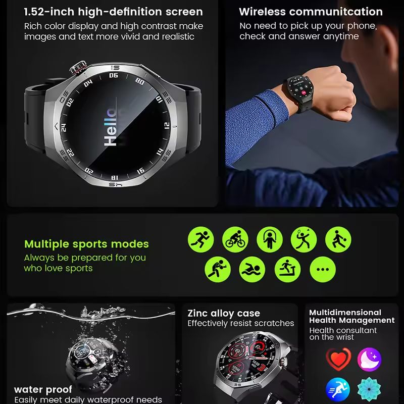 Smart Watch For Men AMOLED Display GPS Fitness Tracker With Bluetooth Calling 1