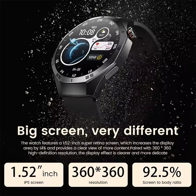 Smart Watch For Men AMOLED Display GPS Fitness Tracker With Bluetooth Calling 2