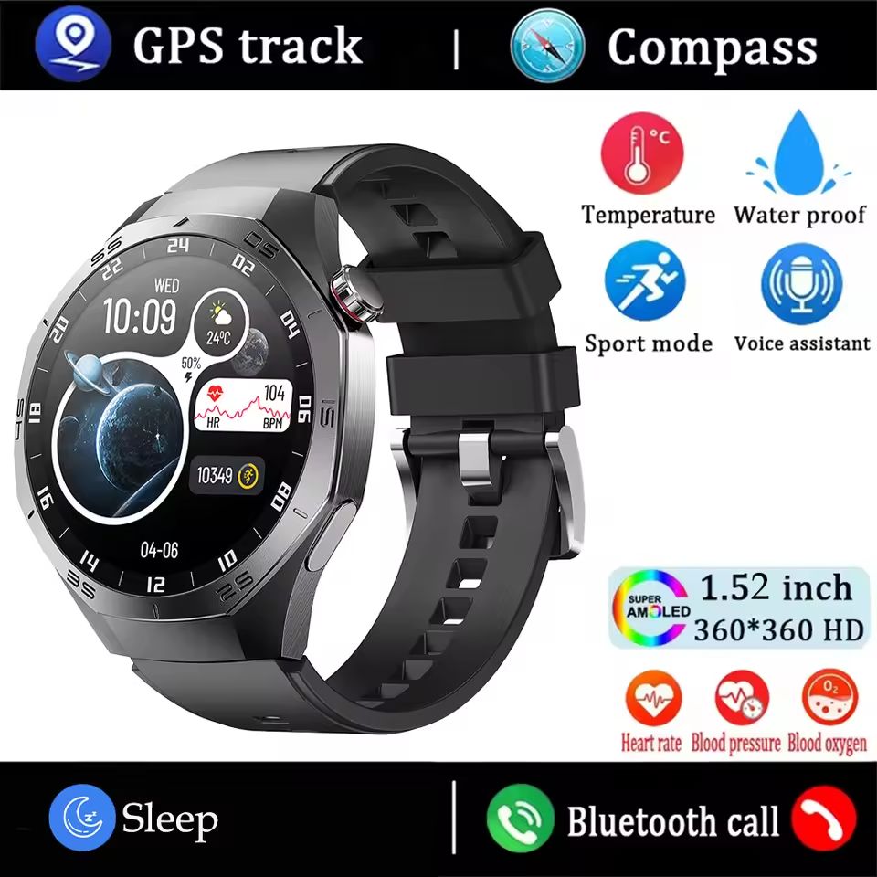 Smart Watch For Men AMOLED Display GPS Fitness Tracker With Bluetooth Calling 7