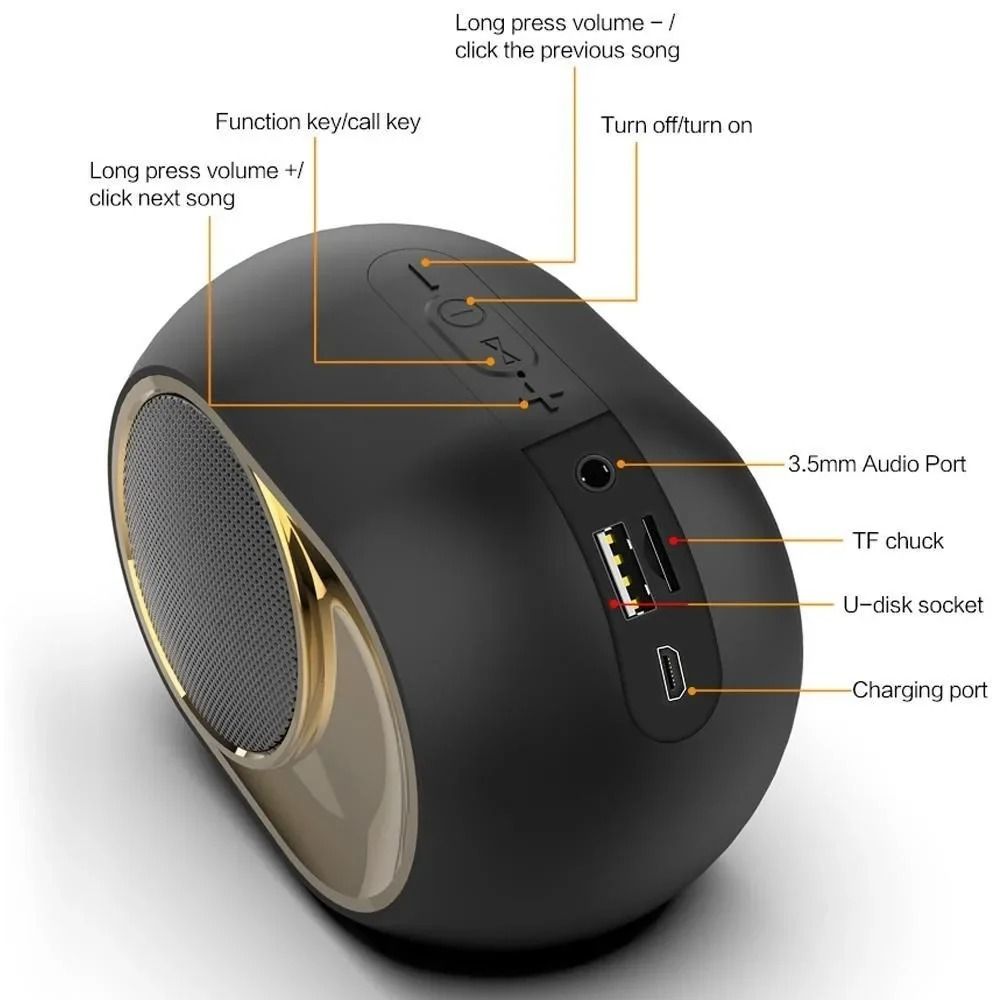 Portable Bluetooth Speaker With Waterproof Design And 3D Bass 5