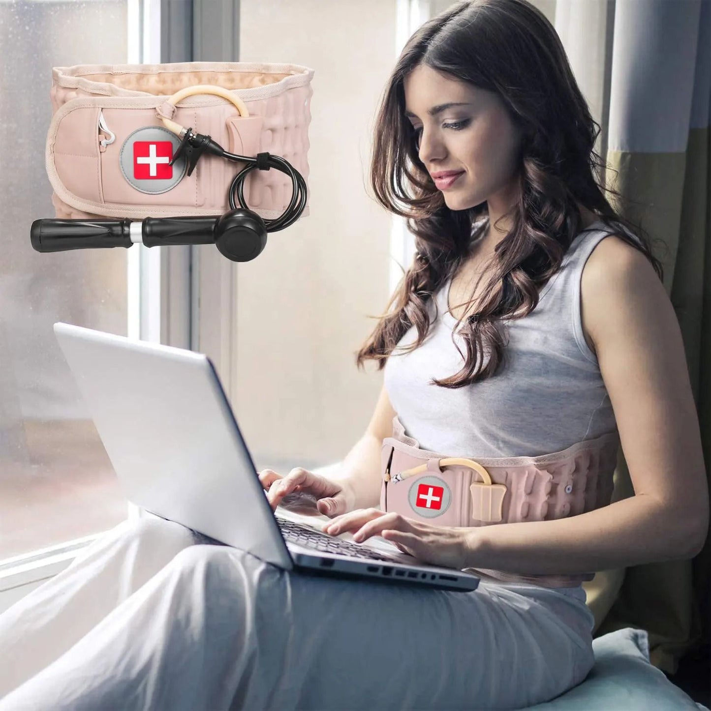 Adjustable Air Decompression Spine Support Brace For Back  Scoliosis Relief 4