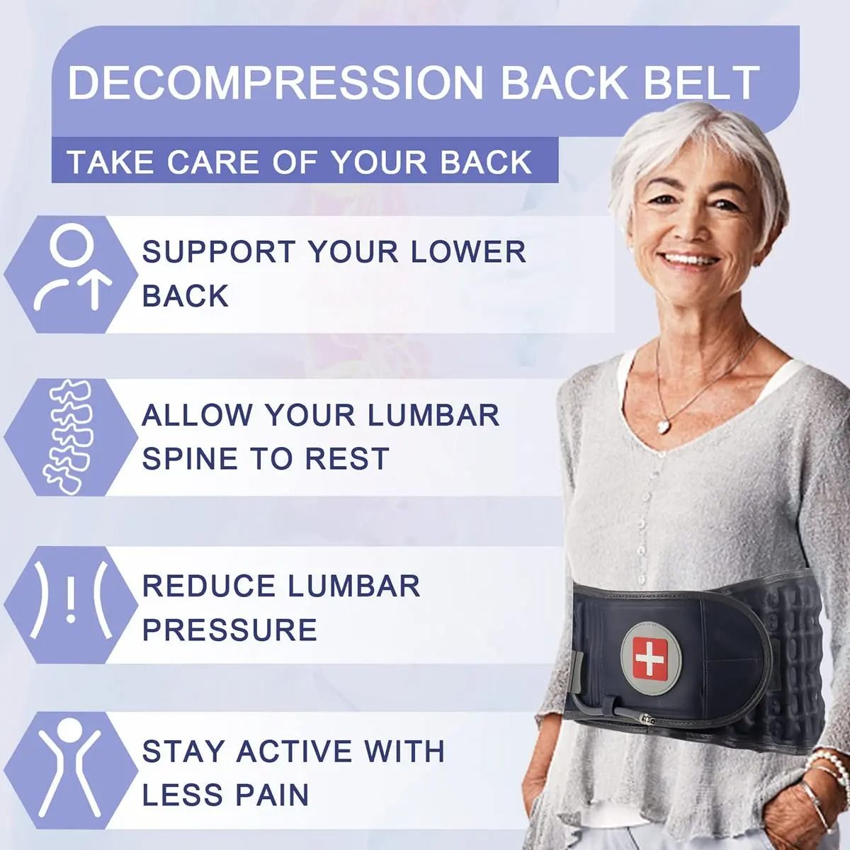 Adjustable Air Decompression Spine Support Brace For Back  Scoliosis Relief 5