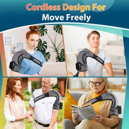 Electric Shoulder Brace Heated Vibration Massage Belt For Shoulder Support 2