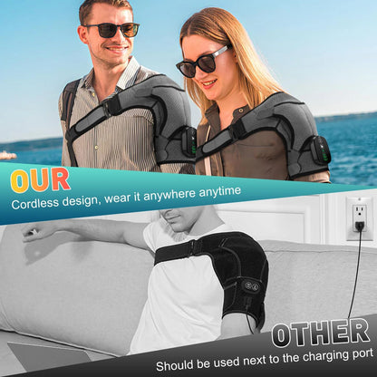 Electric Shoulder Brace Heated Vibration Massage Belt For Shoulder Support 3