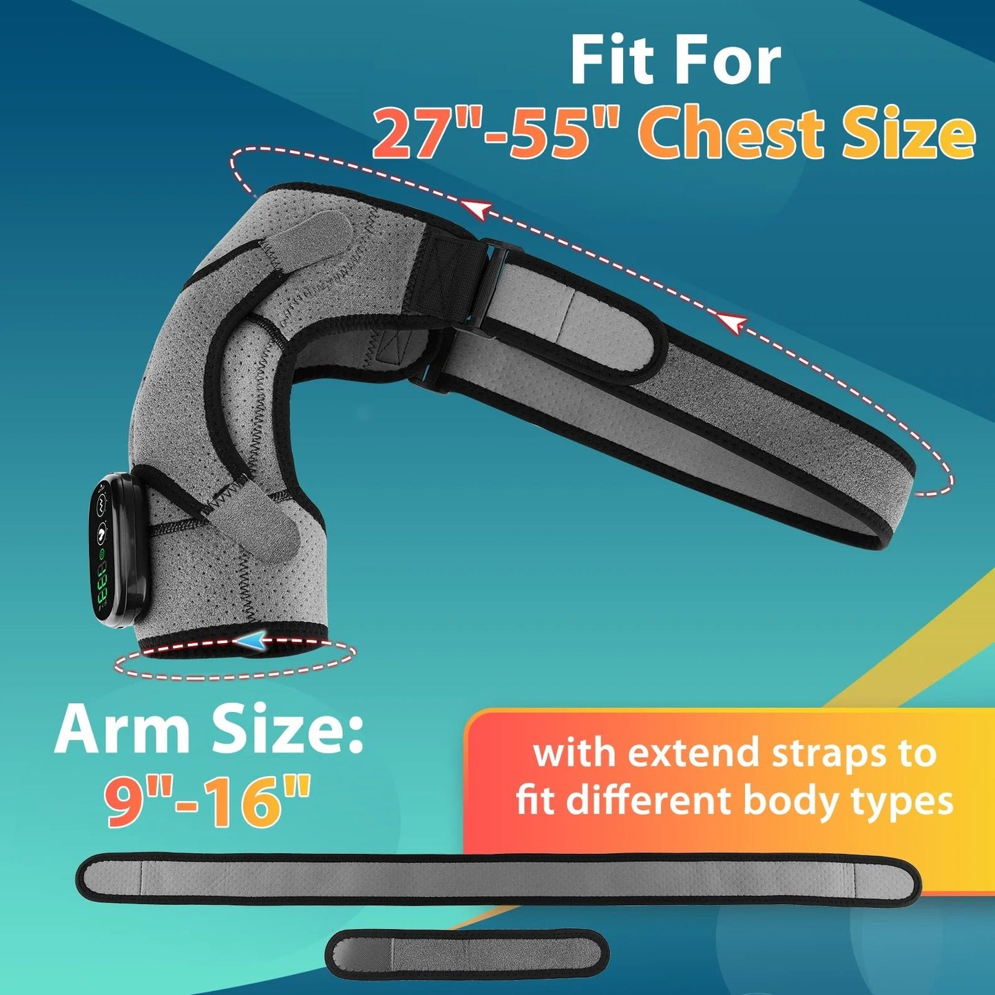 Electric Shoulder Brace Heated Vibration Massage Belt For Shoulder Support 4
