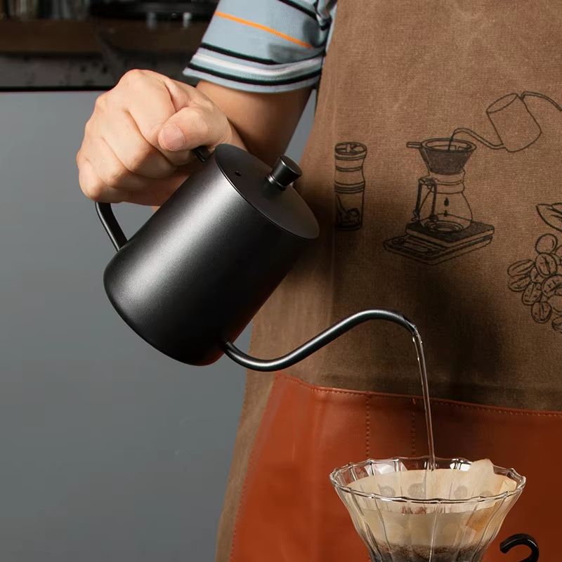 Premium 304 Stainless Steel Gooseneck Coffee Kettle  600ml Barista Espresso Pour Over Teapot 5