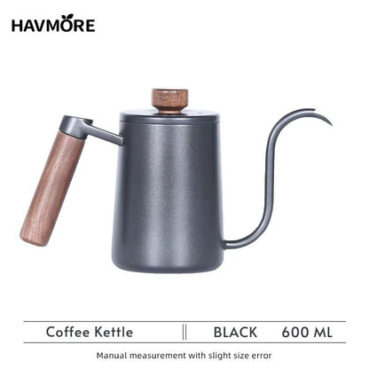 Premium 304 Stainless Steel Gooseneck Coffee Kettle  600ml Barista Espresso Pour Over Teapot 8
