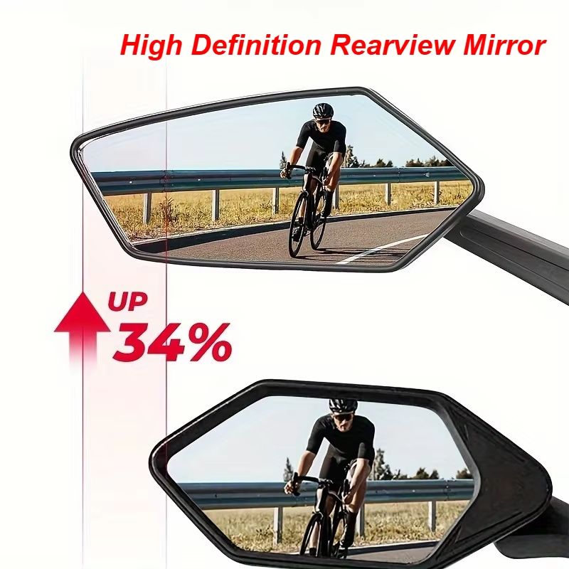 Bike Rearview Mirror Adjustable Handlebar Wide-Angle Safety Mirror