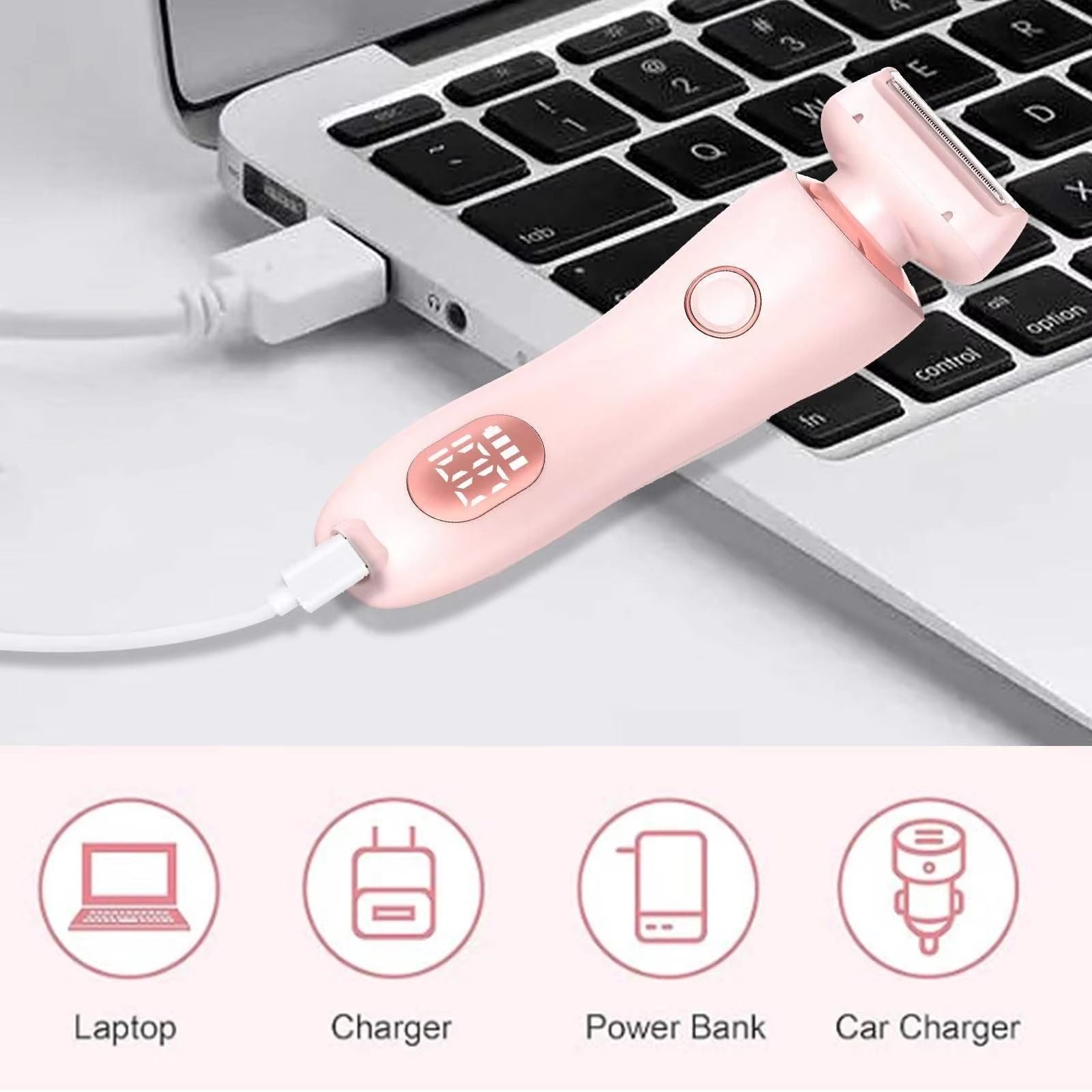 2in1 Electric Razor For Women  Waterproof Bikini Trimmer  Face Shaver 5