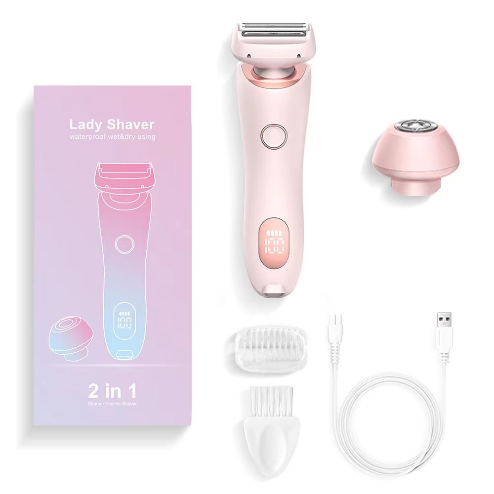 2in1 Electric Razor For Women  Waterproof Bikini Trimmer  Face Shaver 7
