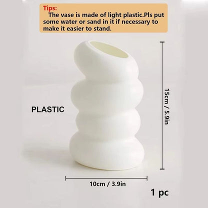 Nordic Spiral White Vase  Modern Plastic Flower Arrangement Container 5