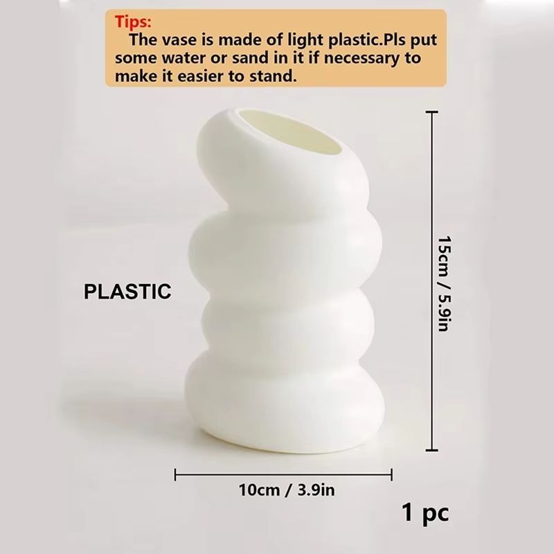 Nordic Spiral White Vase  Modern Plastic Flower Arrangement Container 6