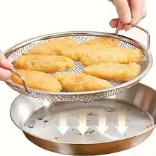 Stainless Steel Mesh Filter Basket – Reusable Strainer for Frying, Grilling, and Washing Produce