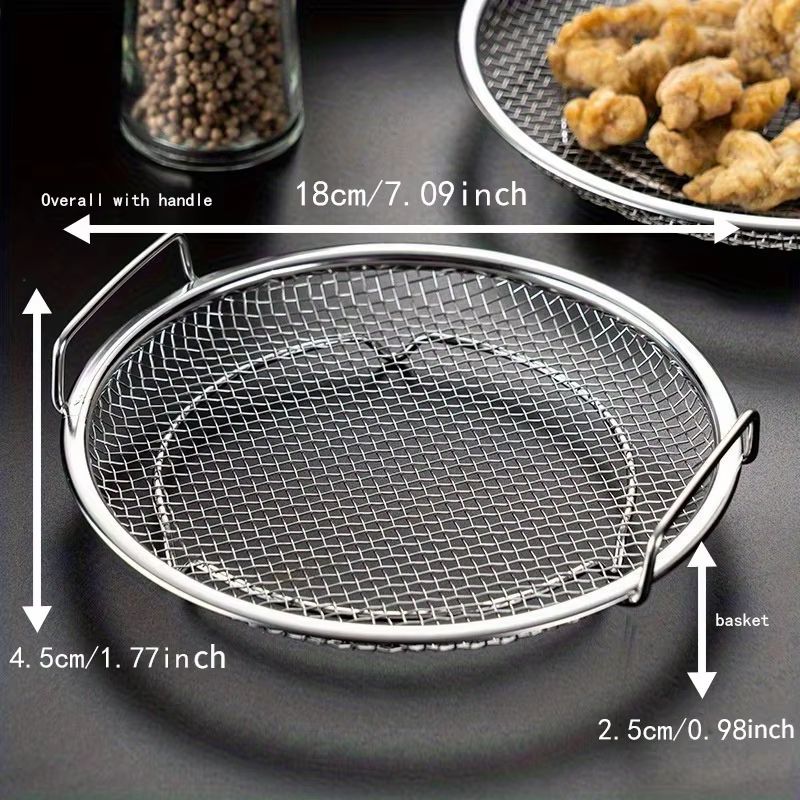 Stainless Steel Mesh Filter Basket  Reusable Strainer For Frying Grilling And Washing Produce 1