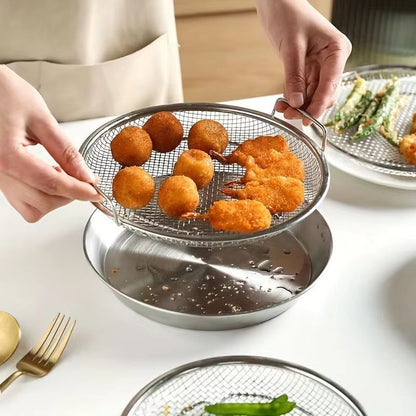 Stainless Steel Mesh Filter Basket  Reusable Strainer For Frying Grilling And Washing Produce 4