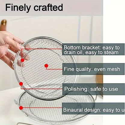 Stainless Steel Mesh Filter Basket  Reusable Strainer For Frying Grilling And Washing Produce 5